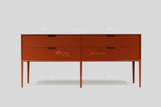 意式極簡風格高端別墅豪宅家具品牌現代輕奢餐廳時尚創意紅色烤漆裝飾柜